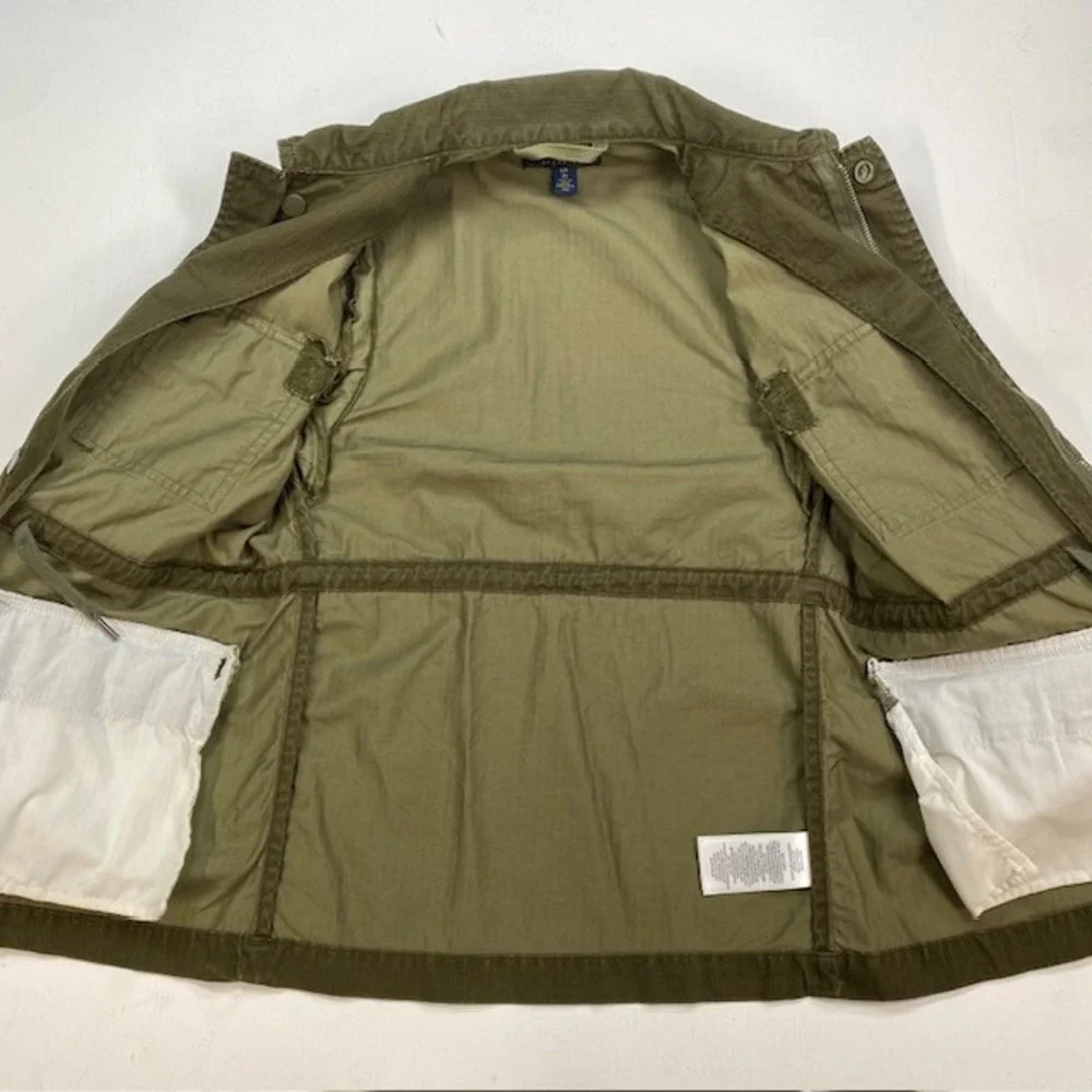 Polo Ralph Lauren Kids Small 8 Green Herringbone Twill Military Field Jacket